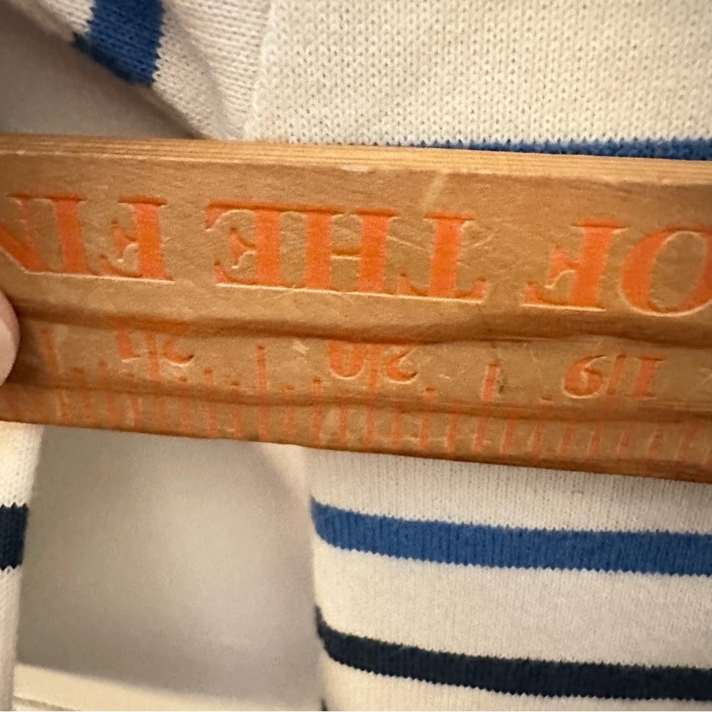 LL BEAN XSP Heritage Mariner striped collared woman 3/4 sleeve cotton top casual - Picture 10 of 14